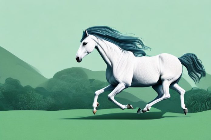 A majestic fjord horse galloping through the lush landscape of mpumalanga