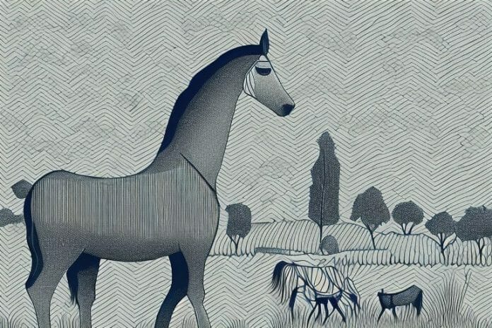 A hackney horse in a rural setting in durban