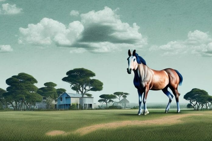A hackney horse in a rural landscape in richards bay