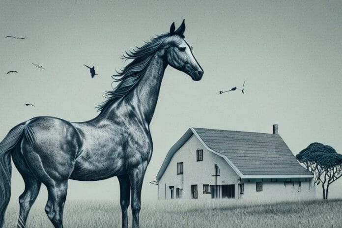 A hackney horse in a rural setting in amanzimtoti