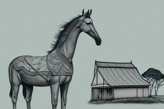 A hackney horse in a rural setting in port shepstone