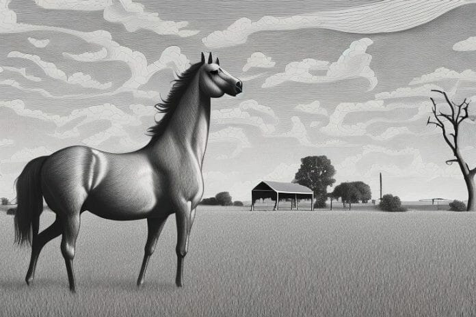 A hackney horse in a rural setting in aliwal north