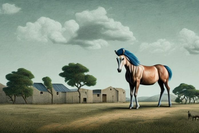A hackney horse in a rural landscape in port alfred