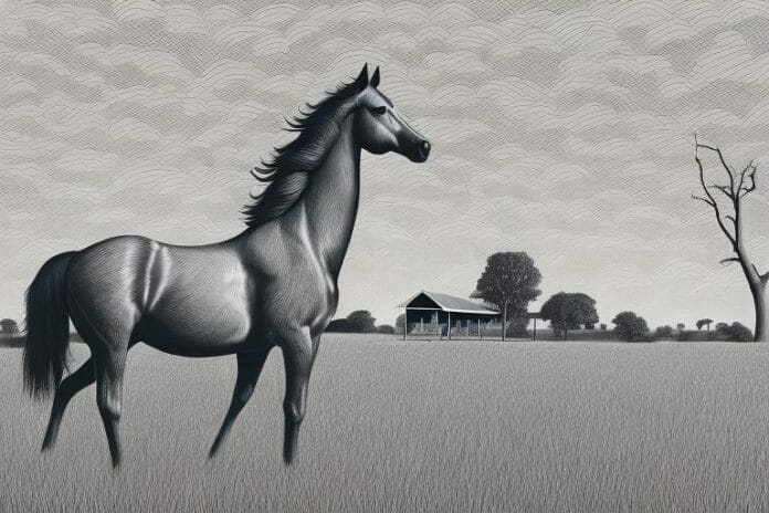 A hackney horse in a rural setting in sasolburg