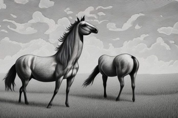 A hackney horse in a rural setting in south africa