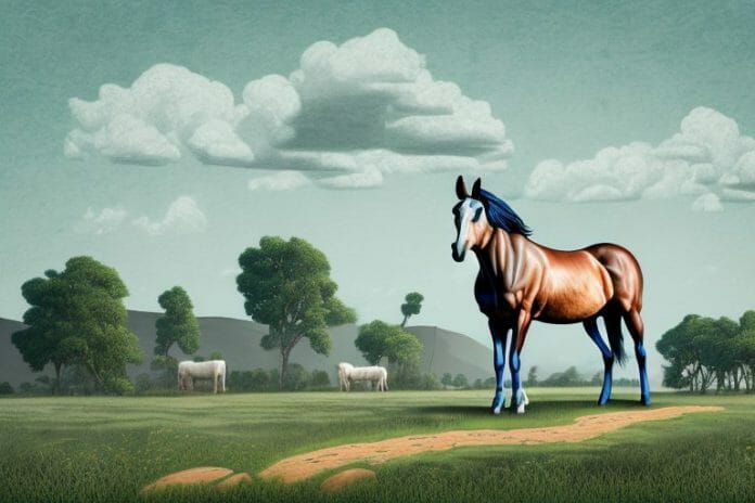 A hackney horse in a rural landscape in roodepoort