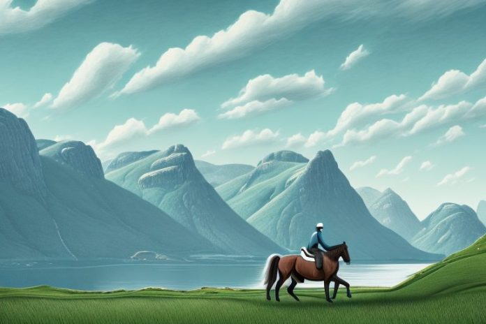 A horse and rider in the countryside
