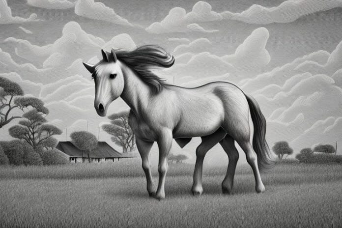 A hackney horse in a rural setting in modimolle