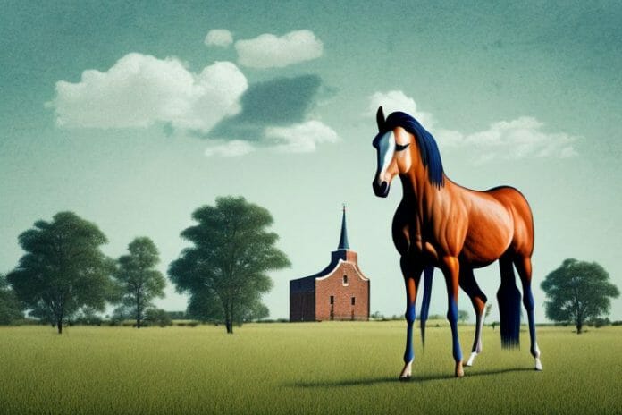 A hackney horse standing in a rural setting in middelburg