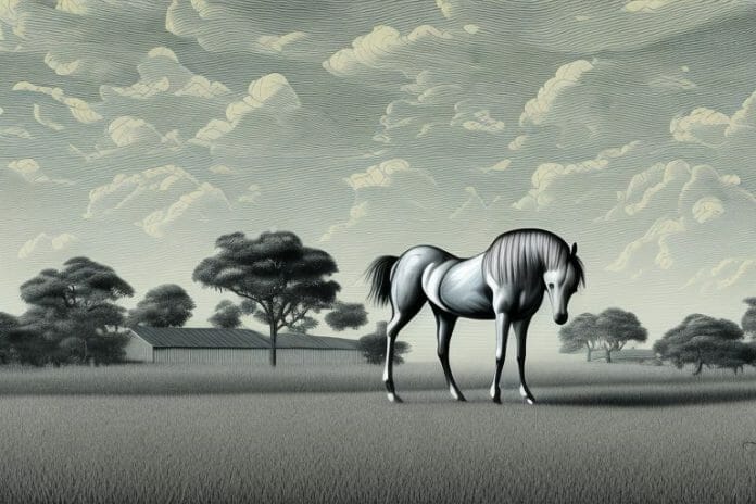 A hackney horse in a rural landscape in secunda