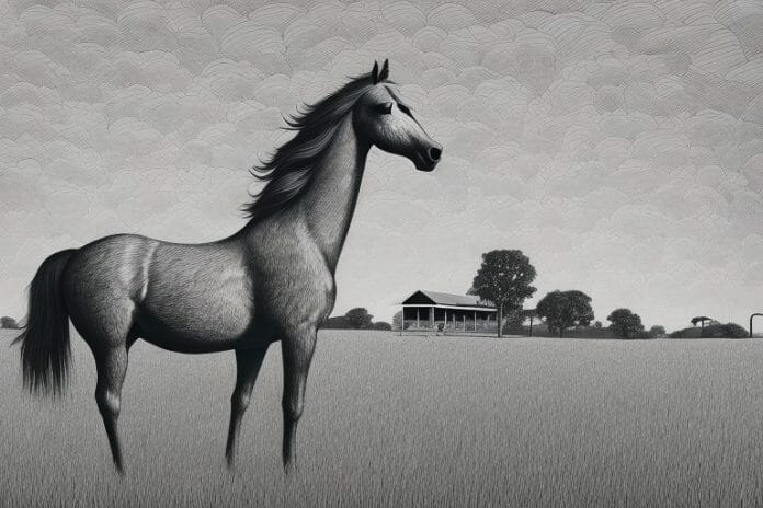 A hackney horse in a rural setting in barberton