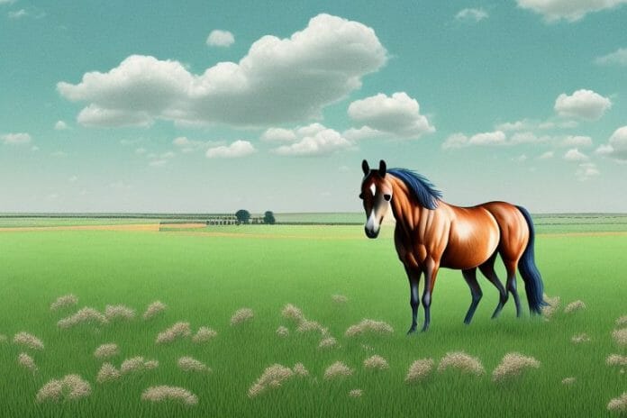 A horse in a field