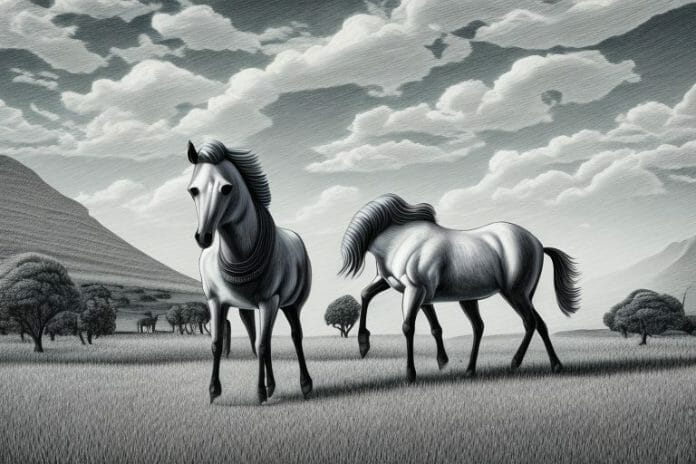 A hackney horse in a rural setting in kimberley