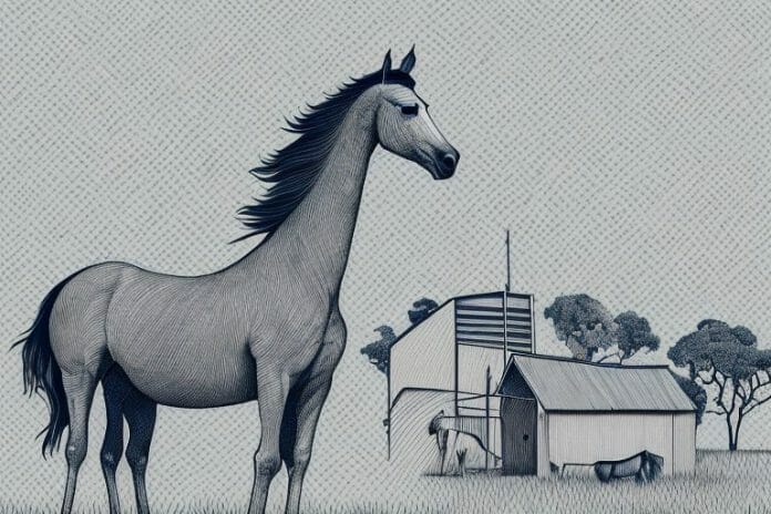 A hackney horse in a rural setting in kuruman