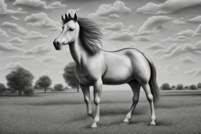 A hackney horse in a rural setting in mafikeng