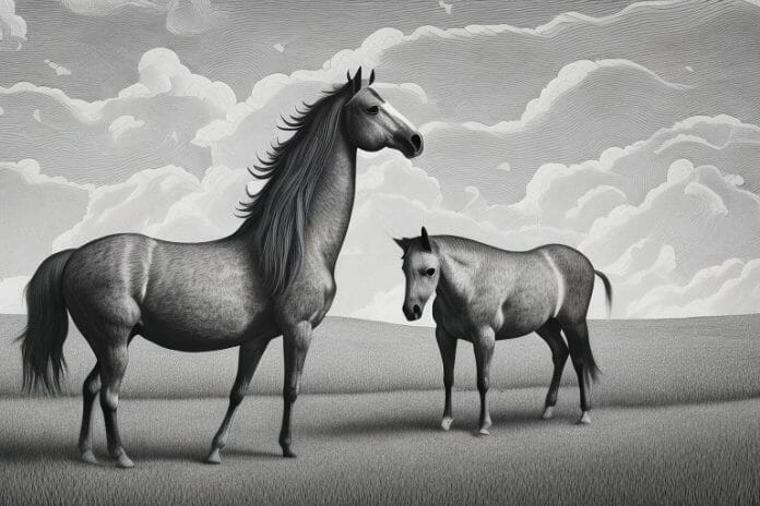 A hackney horse in a rural setting in brits