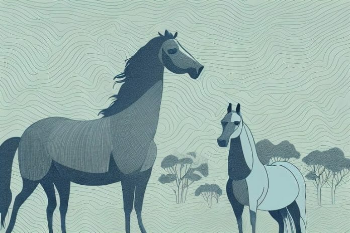 A mogwase landscape featuring a hackney horse in the foreground