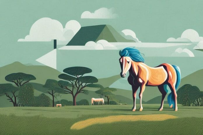 A hackney horse in a rural landscape in knysna
