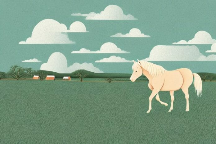 A haflinger horse in a rural landscape in umhlanga
