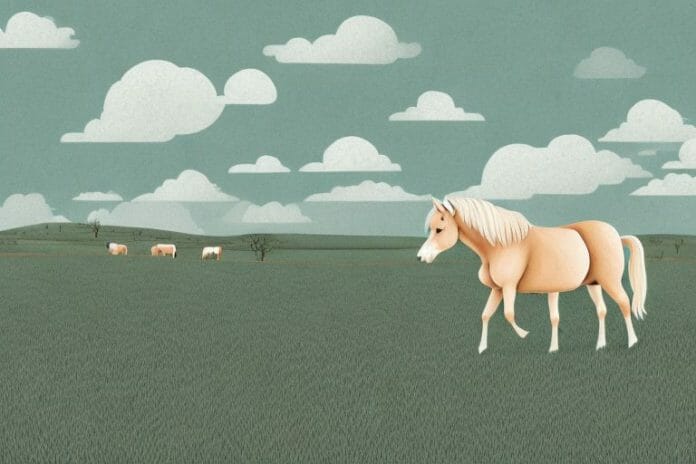 A haflinger horse in a rural landscape in east london