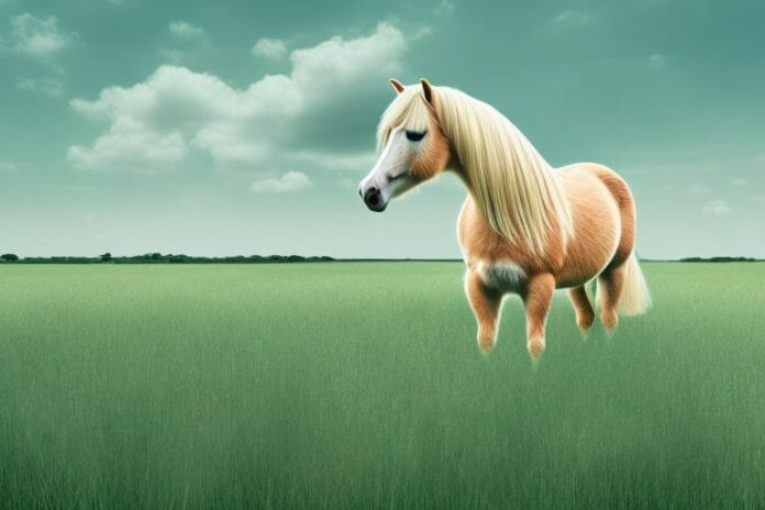 A haflinger horse standing in a field of grass in sasolburg