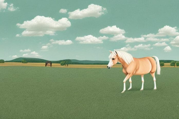 A haflinger horse in a rural virginia
