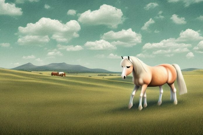 A haflinger horse in a rural landscape in ficksburg