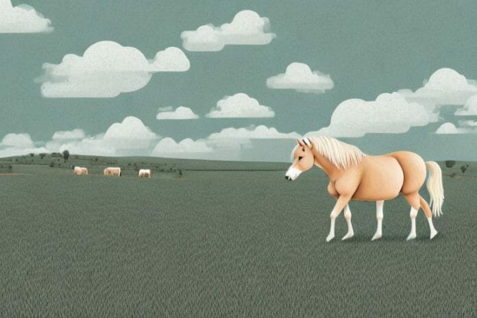 A haflinger horse in a rural landscape in east rand