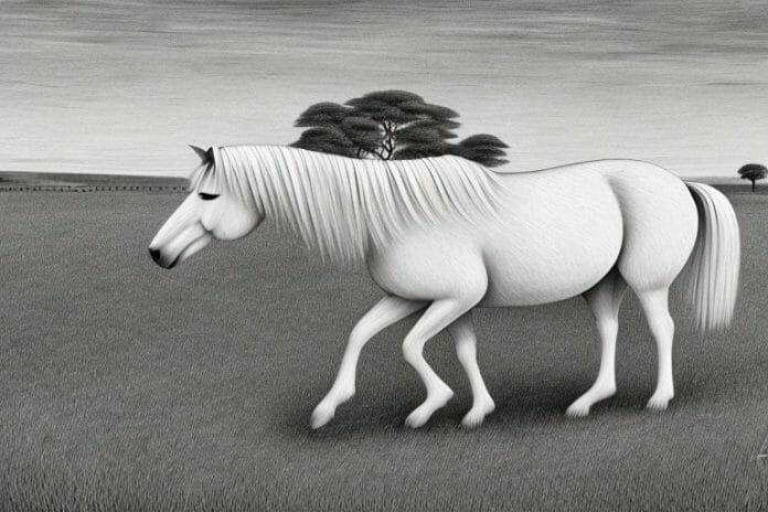 A haflinger horse in a rural setting in kathu