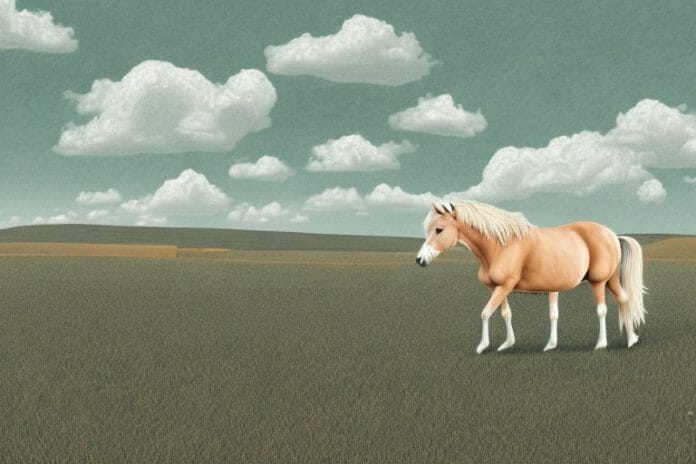A haflinger horse in a rural landscape in calvinia