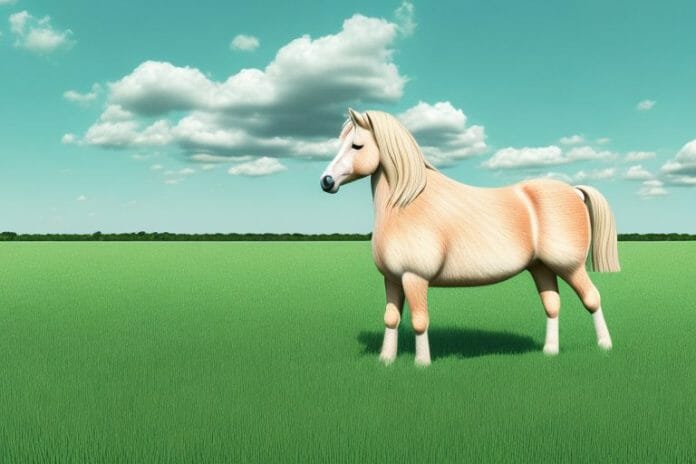 A haflinger horse standing in a grassy field in klerksdorp