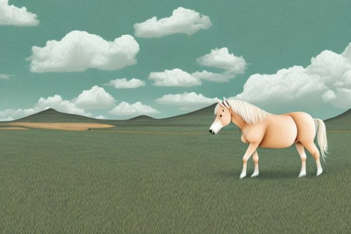 A haflinger horse in a rural landscape in the western cape