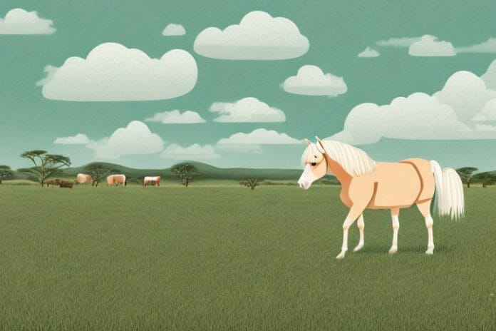 A haflinger horse in a rural landscape in mabopane