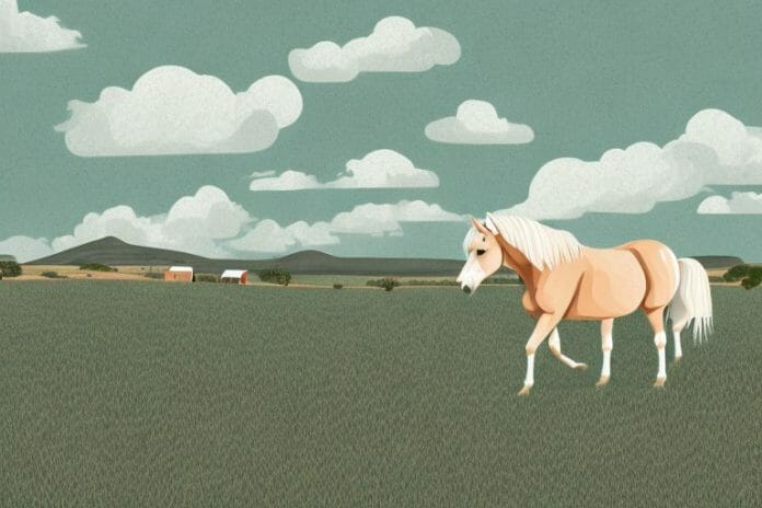 A haflinger horse in a rural landscape in george