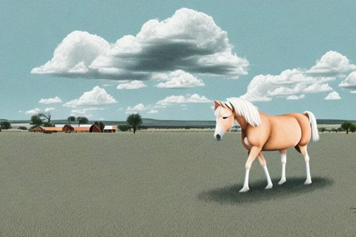 A haflinger horse in a rural setting in oudtshoorn