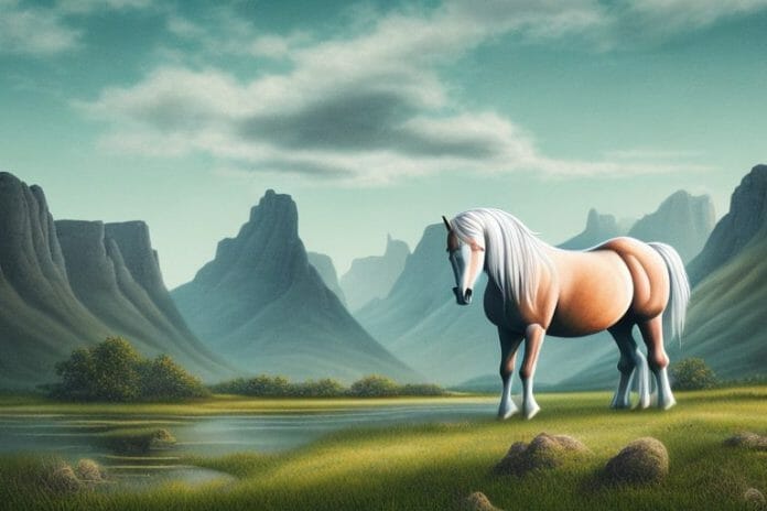 A fjord horse in a rural landscape in pietermaritzburg