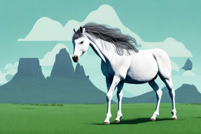 A fjord horse in a pasture in richards bay