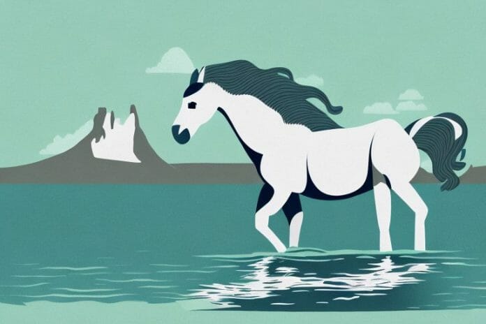 A fjord horse in its natural habitat in eastern cape