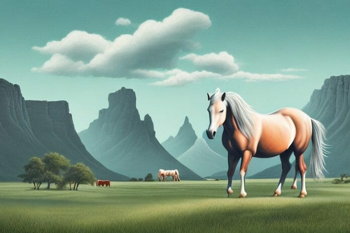 A fjord horse in a rural setting in east london