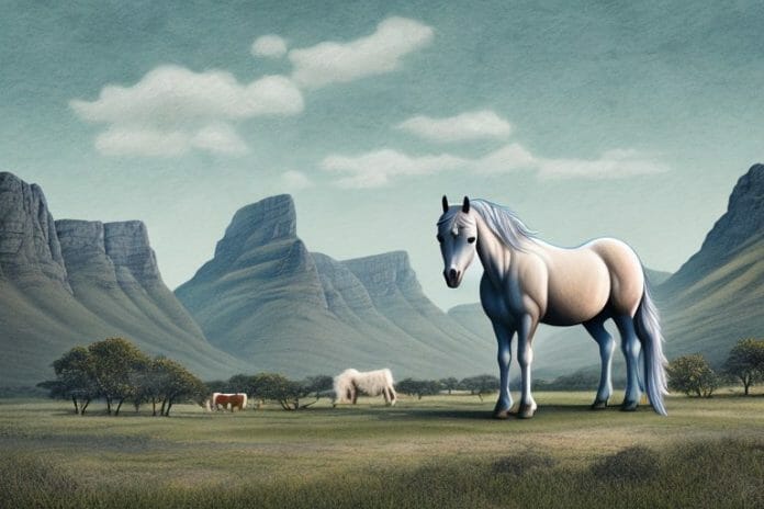 A fjord horse in a rural setting in king william's town