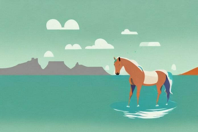 A fjord horse in a scenic jeffreys bay landscape