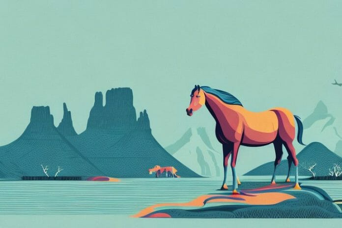 A fjord horse in a south african landscape