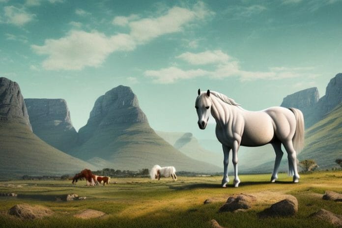 A fjord horse in a rural landscape in bethlehem