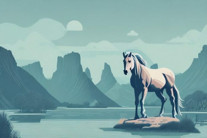 A fjord horse in a johannesburg landscape