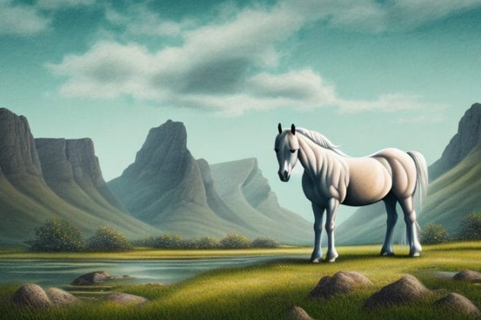 A fjord horse in a rural landscape in krugersdorp