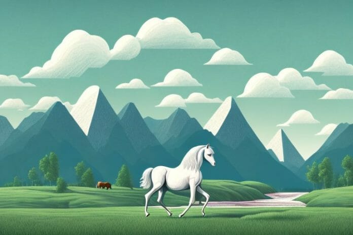 A horse in a rural landscape