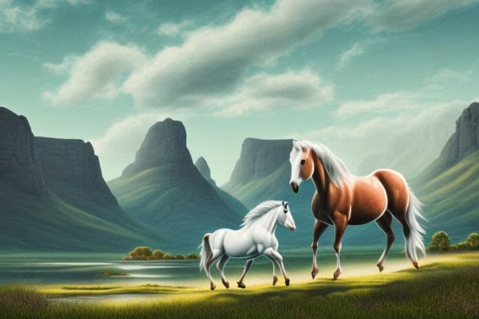 A fjord horse in a rural landscape in louis trichardt