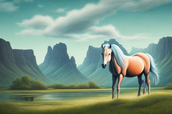 A fjord horse in a rural landscape in nelspruit