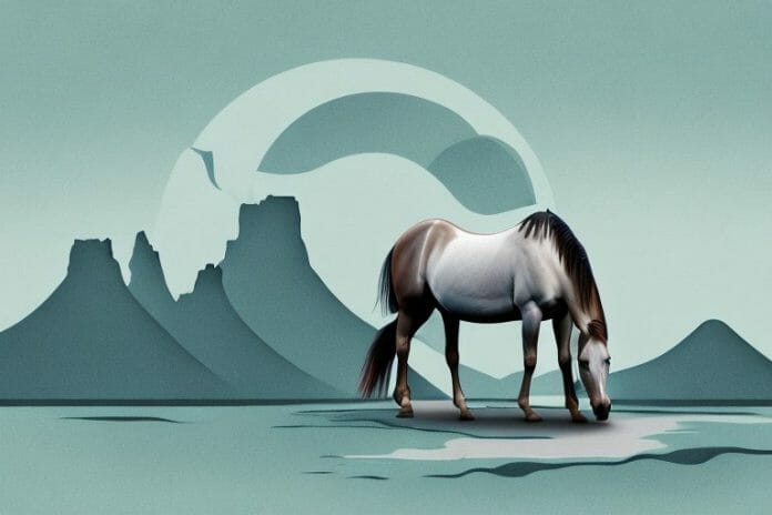 A fjord horse in a witbank