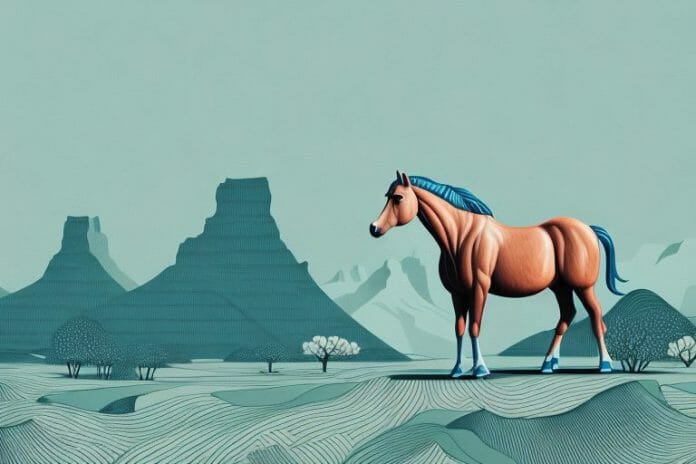 A fjord horse in a south african landscape